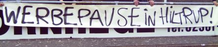 Tapeteninschrift: Werbepause in Hiltrup!