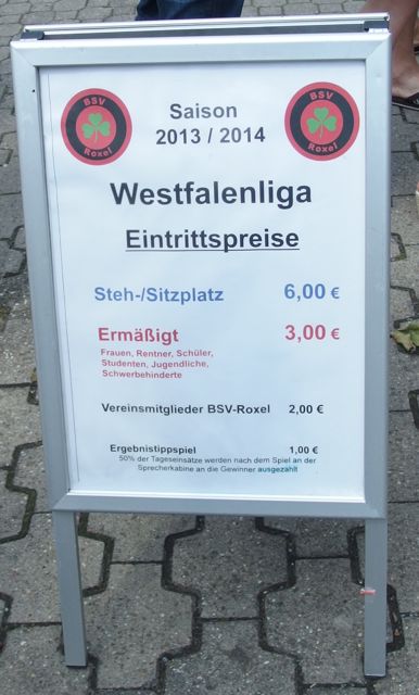 Westfalenliga-Eintrittspreise