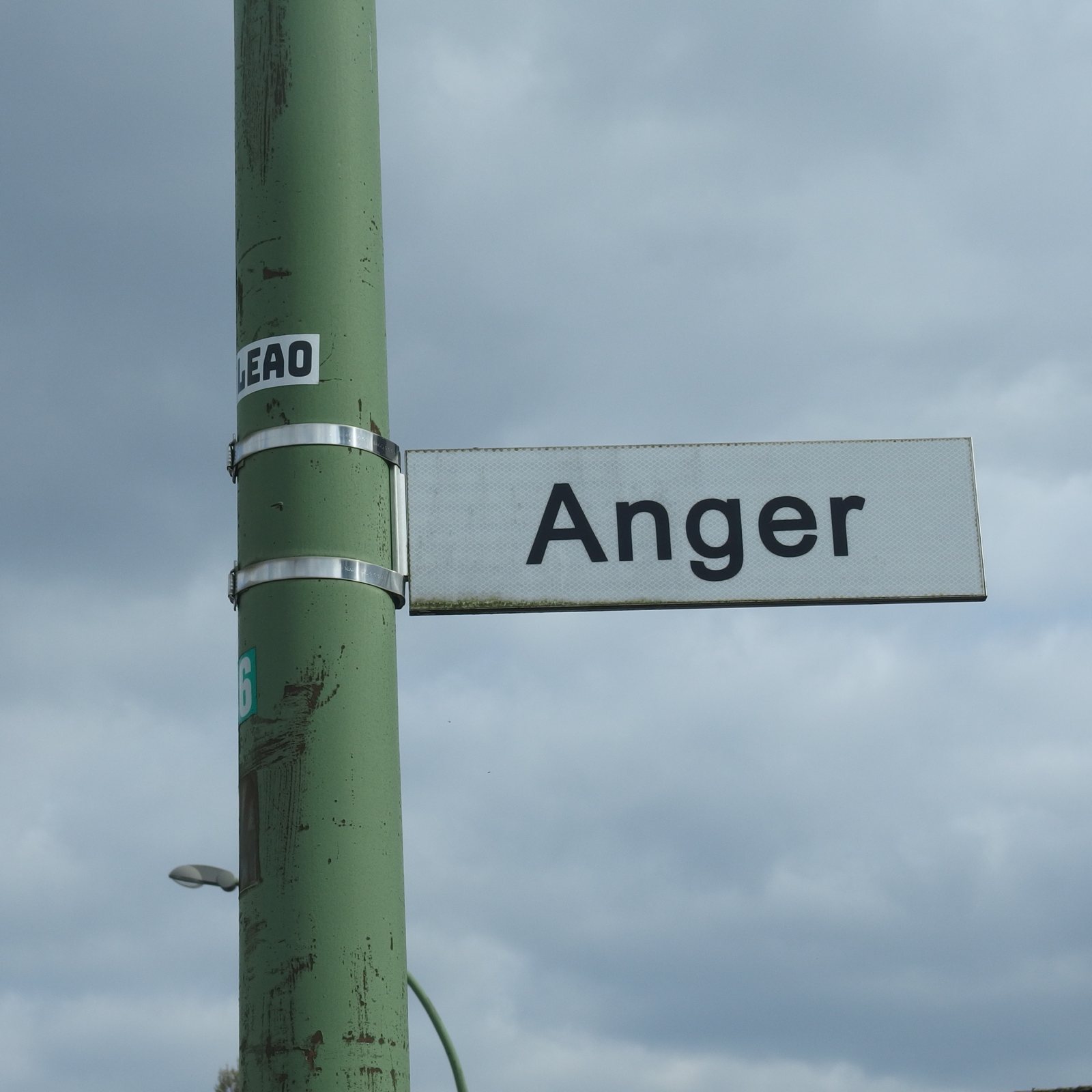 Straßenschild »Anger« auf dem Weg nach Börnig Straßenschild »Anger« auf dem Weg nach Börnig